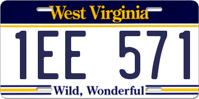 WV license plate 1EE571