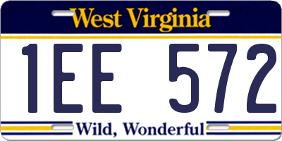 WV license plate 1EE572