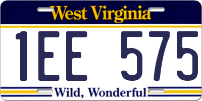 WV license plate 1EE575