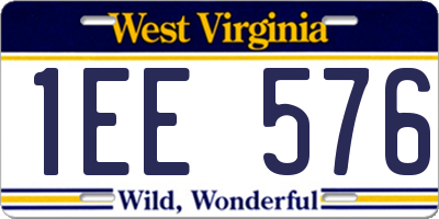 WV license plate 1EE576