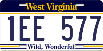 WV license plate 1EE577