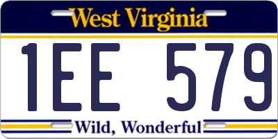 WV license plate 1EE579