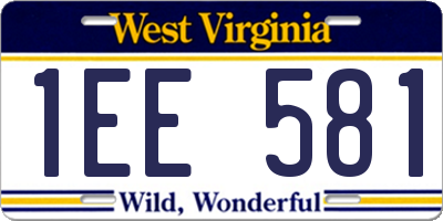 WV license plate 1EE581