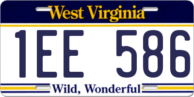 WV license plate 1EE586
