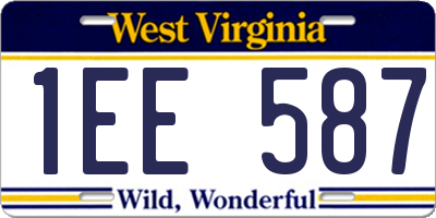 WV license plate 1EE587