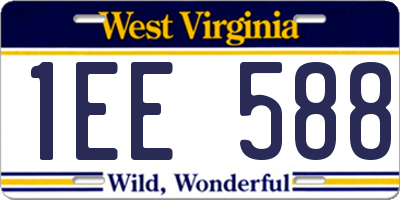 WV license plate 1EE588
