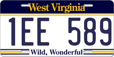 WV license plate 1EE589