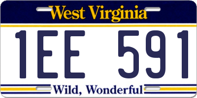 WV license plate 1EE591