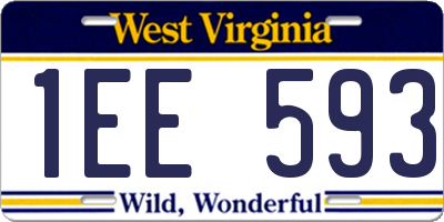 WV license plate 1EE593