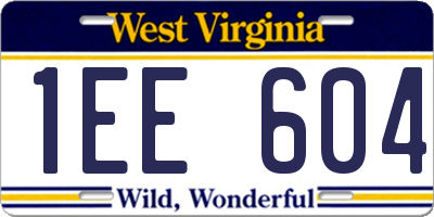 WV license plate 1EE604