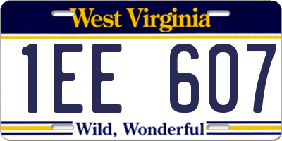 WV license plate 1EE607
