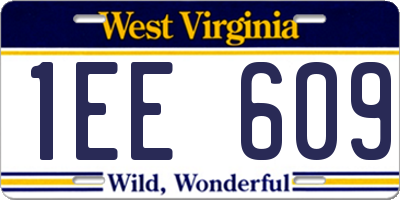 WV license plate 1EE609