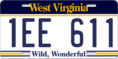 WV license plate 1EE611