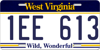 WV license plate 1EE613