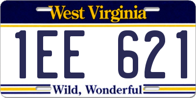 WV license plate 1EE621