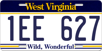 WV license plate 1EE627