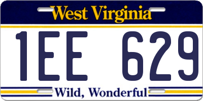 WV license plate 1EE629