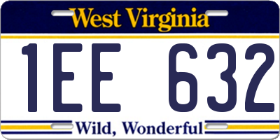 WV license plate 1EE632