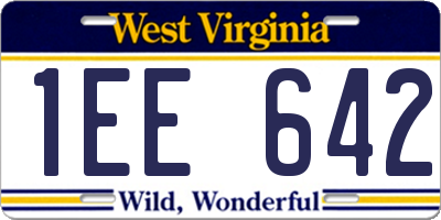 WV license plate 1EE642