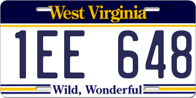 WV license plate 1EE648