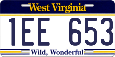 WV license plate 1EE653