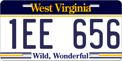 WV license plate 1EE656