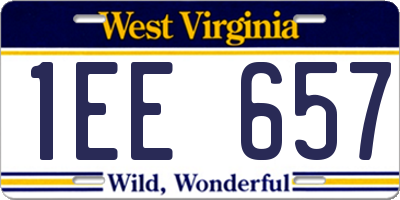 WV license plate 1EE657