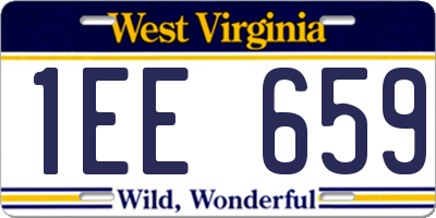 WV license plate 1EE659