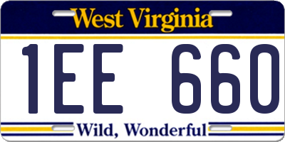 WV license plate 1EE660