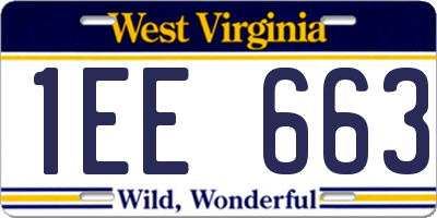 WV license plate 1EE663