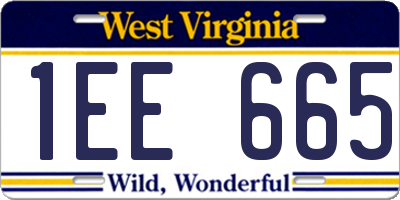 WV license plate 1EE665