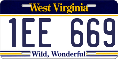 WV license plate 1EE669