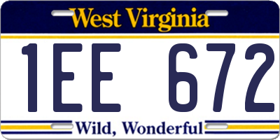 WV license plate 1EE672
