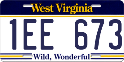 WV license plate 1EE673