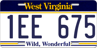 WV license plate 1EE675