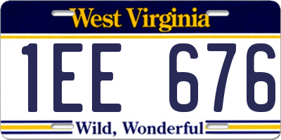 WV license plate 1EE676