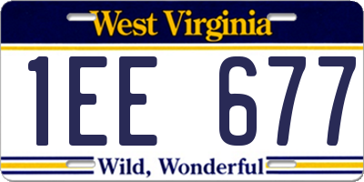 WV license plate 1EE677