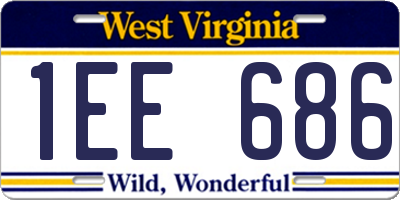 WV license plate 1EE686