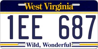 WV license plate 1EE687