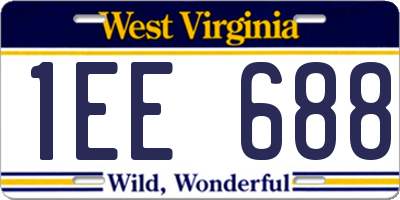 WV license plate 1EE688