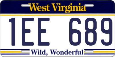 WV license plate 1EE689
