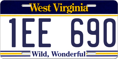 WV license plate 1EE690