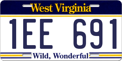 WV license plate 1EE691