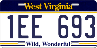 WV license plate 1EE693