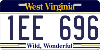 WV license plate 1EE696