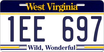 WV license plate 1EE697