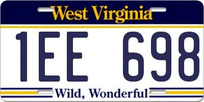 WV license plate 1EE698