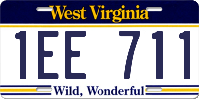 WV license plate 1EE711