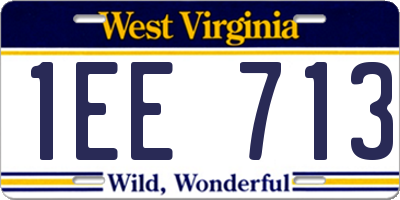 WV license plate 1EE713