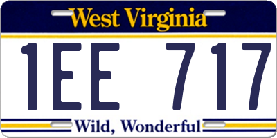 WV license plate 1EE717